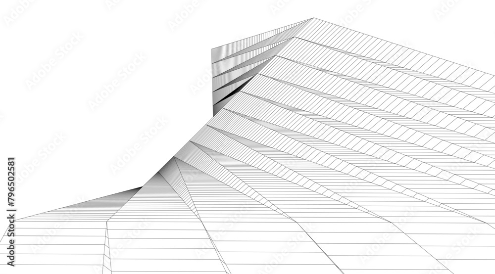 abstract buildings, architectural drawing 3d abstract buildings, architectural drawing 3d