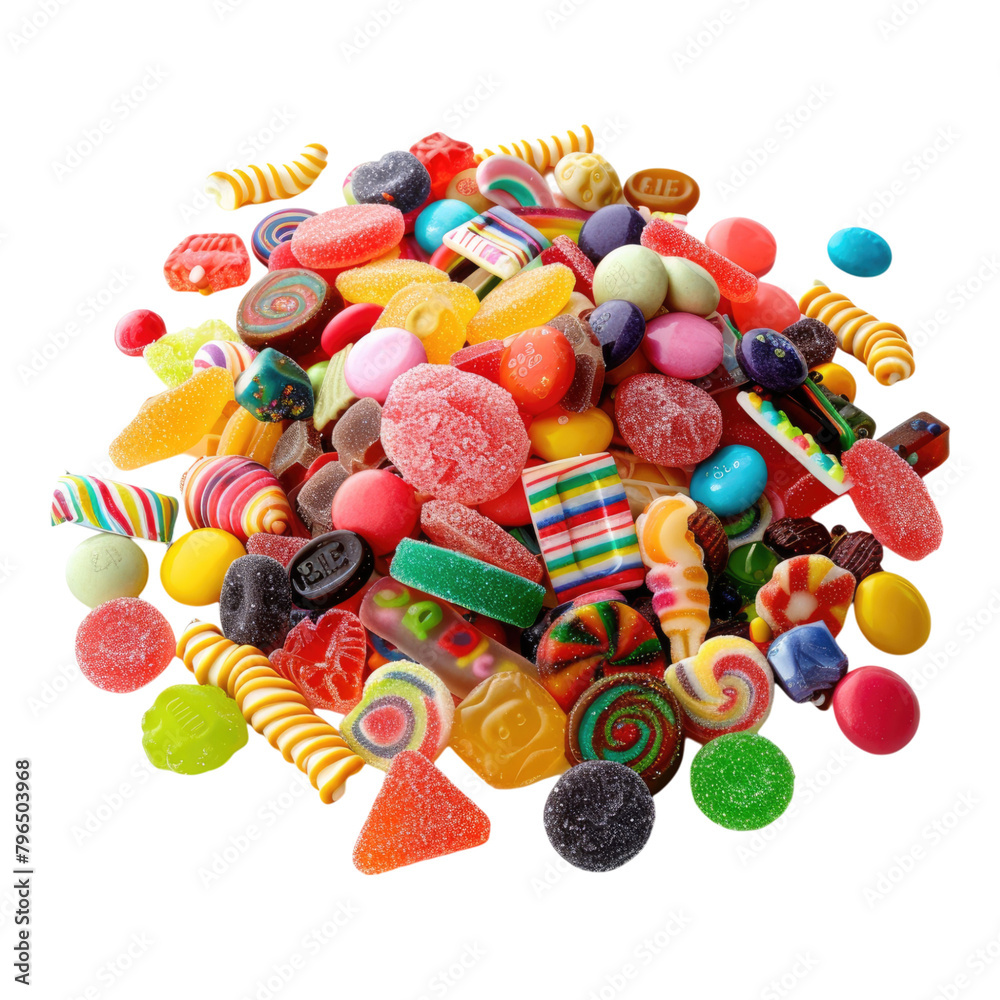 Fototapeta premium colorful sweet candies isolated on transparent background