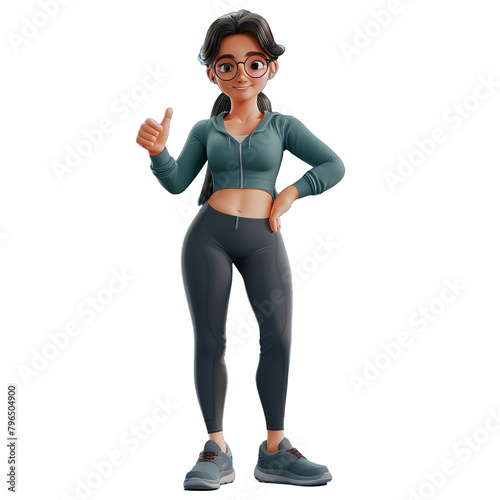 Happy woman in fitness clot...