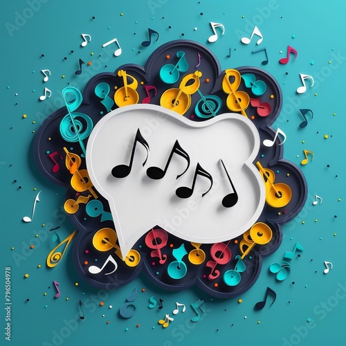 Speech bubble with musical ...
