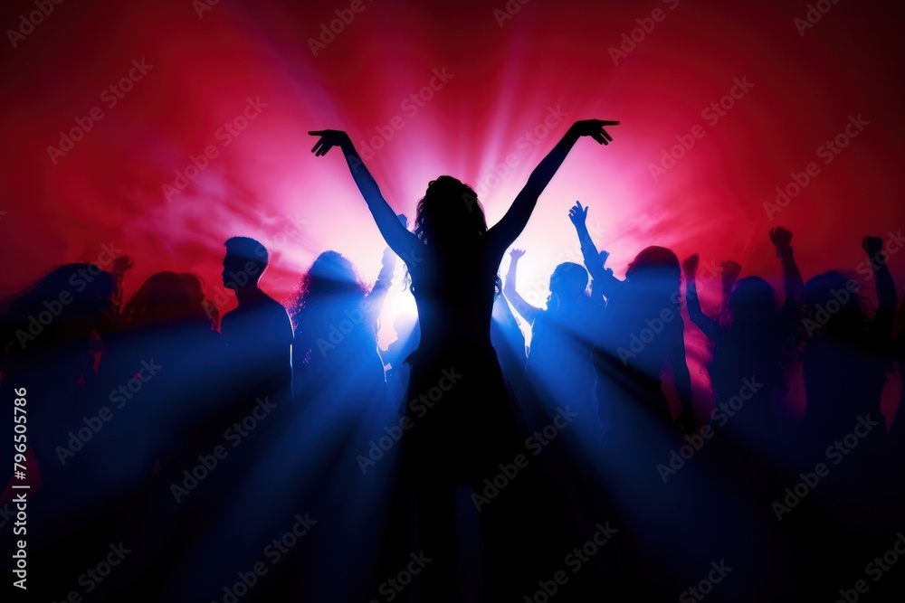 People dancing silhouette nightlife nightclub