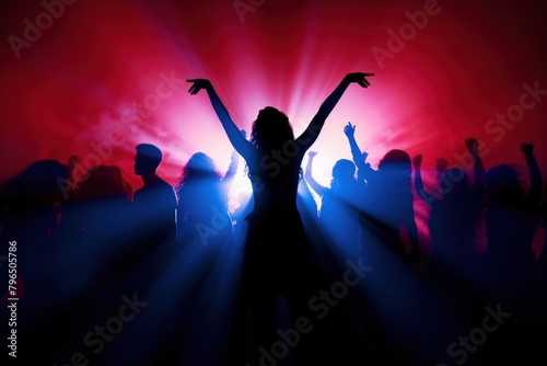 People dancing silhouette nightlife nightclub