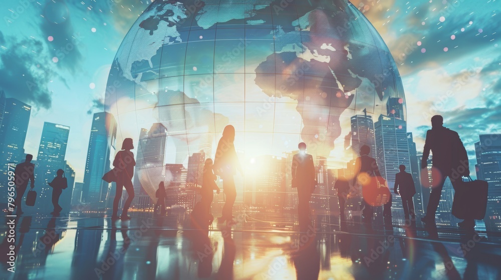 Global Business Professionals in Urban Cityscape Global Business Professionals in Urban Cityscape
