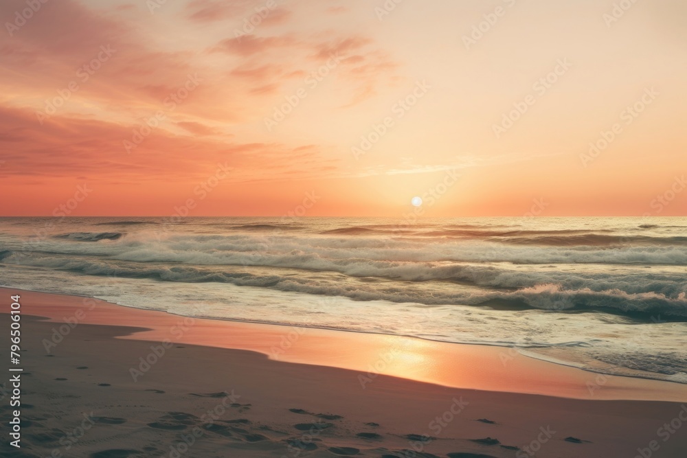 Sunset looking over beach outdoors horizon nature