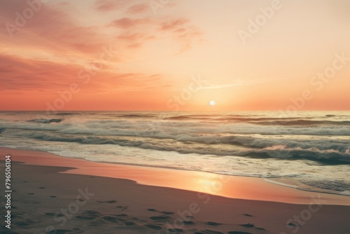 Sunset looking over beach outdoors horizon nature © Rawpixel.com