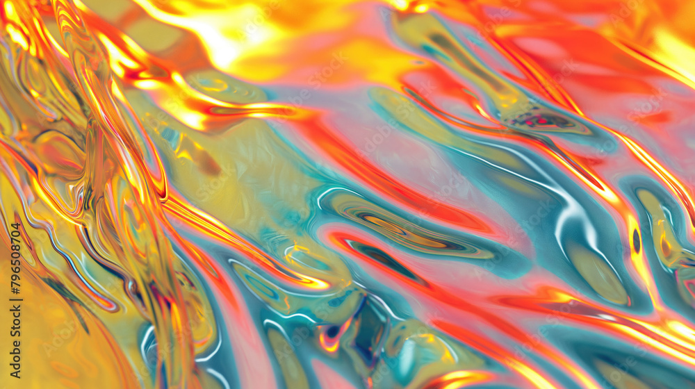 Fototapeta premium Presentable background for design, text, information placement, slogans and logos. Template, panel. The texture of a futuristic unusual iridescent volumetric material. The effect of falling shadows.