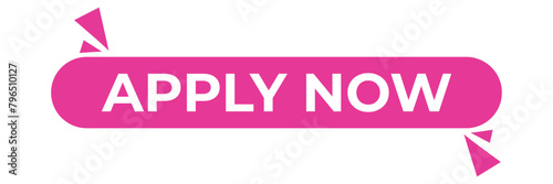 Apply now black button isolated on a white background. Apply now template for website; EPS 10