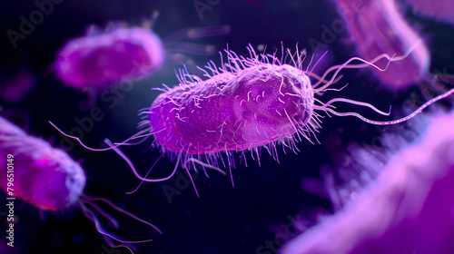 illustration of Salmonella bacteria that cause the disease Salmonellosis - food poisoning concept photo