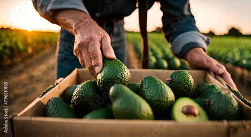 Avocado plantation. Organic avocados.	
 photo