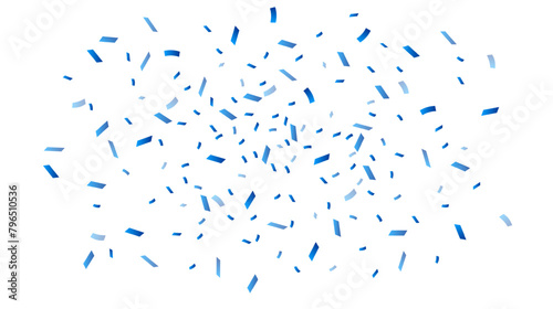 Blue confetti isolated on white background. Festive confetti decoration element. Vector illustration