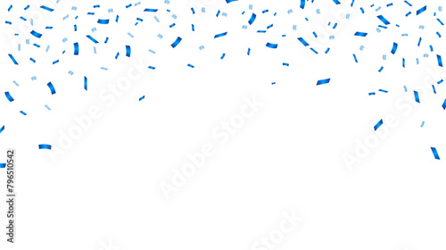 Blue confetti isolated on white background. Festive confetti decoration element. Vector illustration