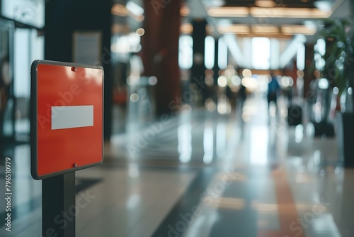 Security guard sign blocking access to indoor area access denied image. Concept Security Guard, Indoor Area, Access Denied, Blocking Sign, Restricted Access