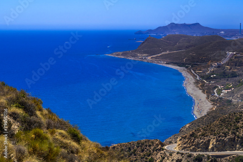Beach of El Algarrobico, Cabo de Gata-Níjar Natural Park, UNESCO Biosphere Reserve, Hot Desert Climate Region, Almería, Andalucía, Spain, Europe