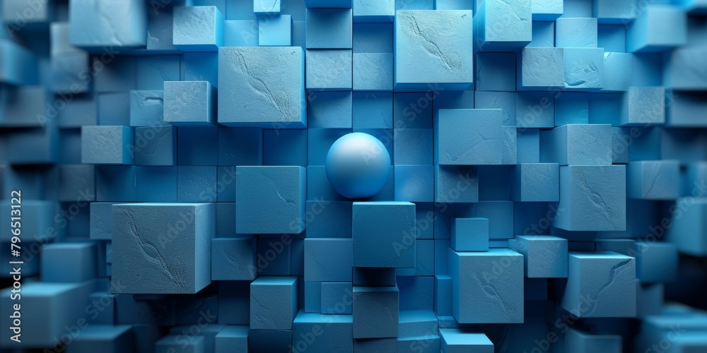 A blue background with a white ball in the middle A blue background with a white ball in the middle