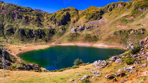 Lake of La Cueva, Circular Route of Lagos de Saliencia, Somiedo Natural Park, Principado de Asturias, Spain, Europe photo
