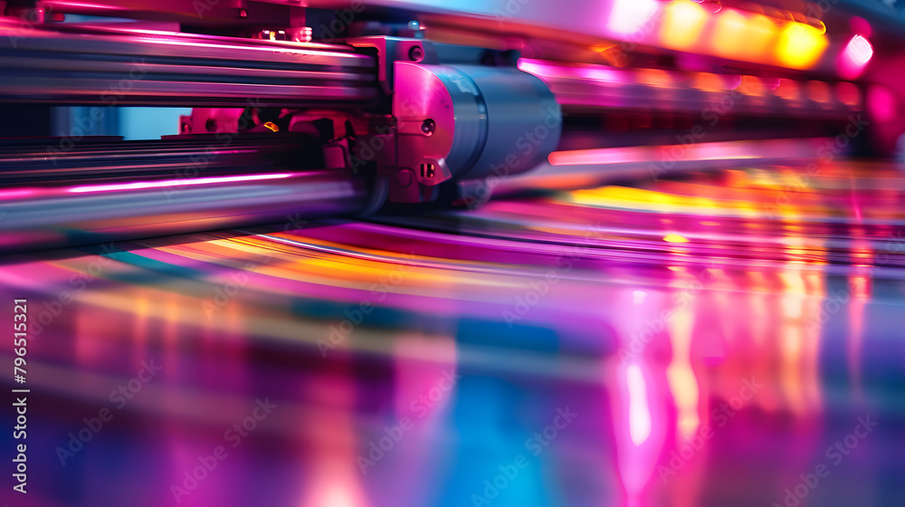 © A2Z AI  - Large format printing machine in operation. Industry