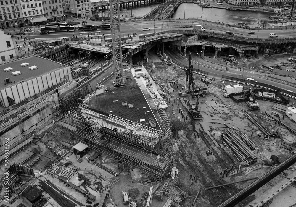 Fototapeta premium High angle view of a construction site
