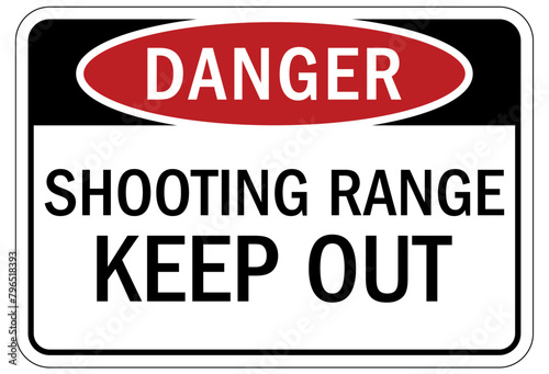 Shooting range sign keep out