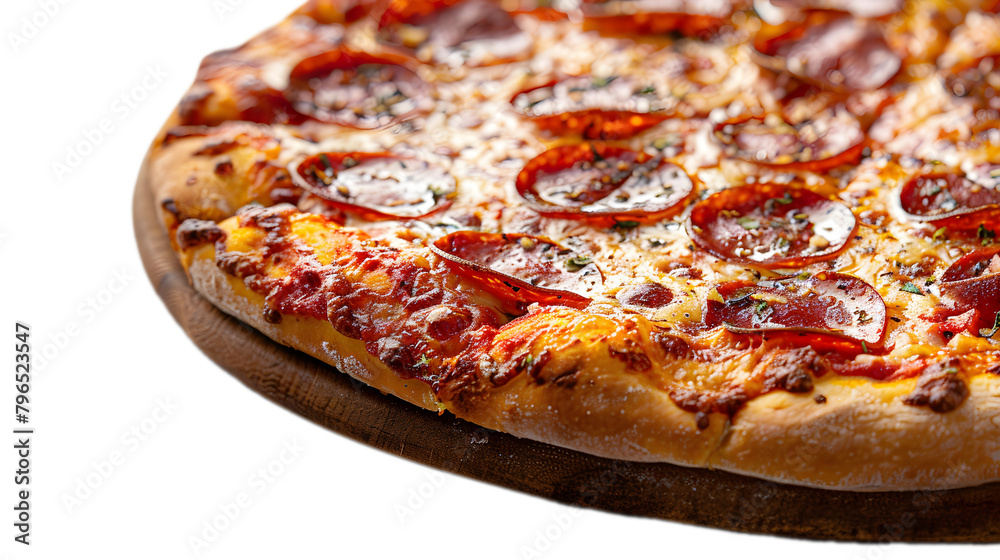 Pepperoni pizza over transparent background. Pepperoni pizza over transparent background.