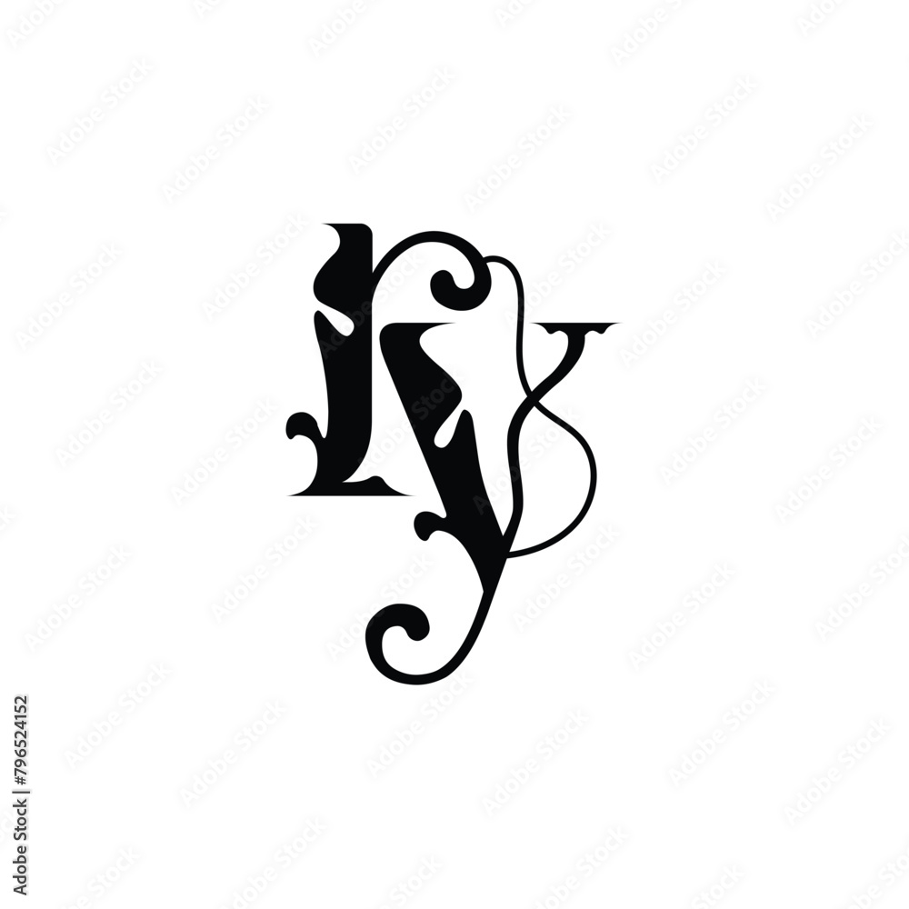 Initial letter ry logo design creative modern symbol icon monogram Initial letter ry logo design creative modern symbol icon monogram