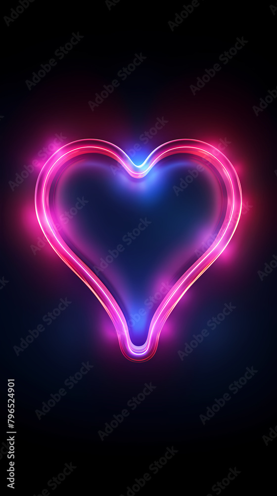 neon pink heart neon pink heart