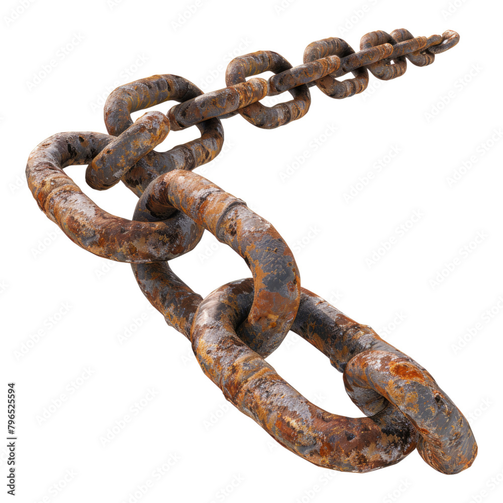 Rusted metal chain isolated on transparent background Rusted metal chain isolated on transparent background