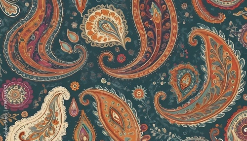 A pattern of swirling paisley for a bohemian and e upscaled 6