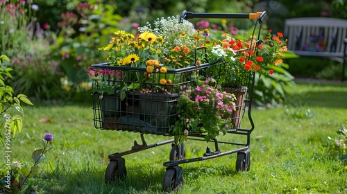 Repurposed Shopping Cart Tr...