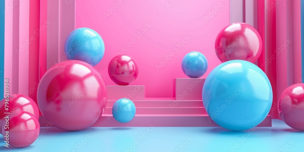 A pink and blue room with a pink and blue background A pink and blue room with a pink and blue background