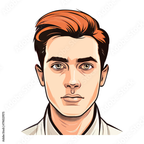 A detailed illustration of a man with vibrant red hair.