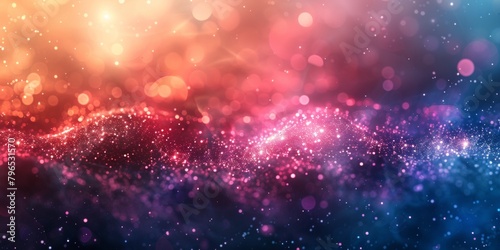A colorful, starry background with a purple and blue wave