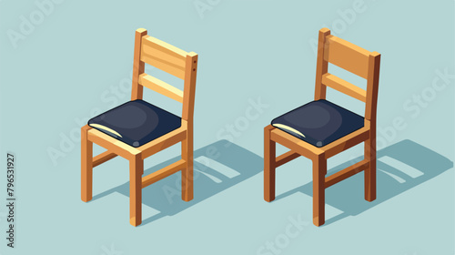 Wooden chair with soft seat and backrest in two version