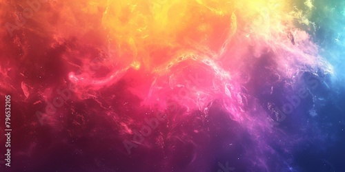 A colorful space background with a rainbow of colors