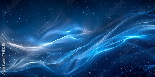 A blue and white wave in space with many stars