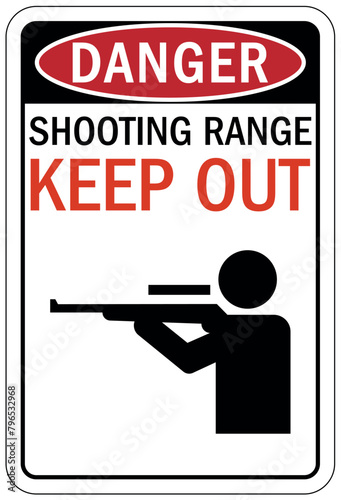 Shooting range sign shooting range keep out