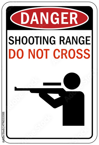 Shooting range sign shooting range, do not cross