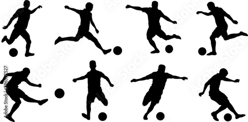 soccer silhouettes on the white background volume 2