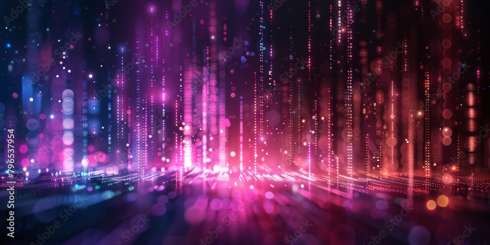 A colorful, abstract background with purple and blue lights A colorful, abstract background with purple and blue lights