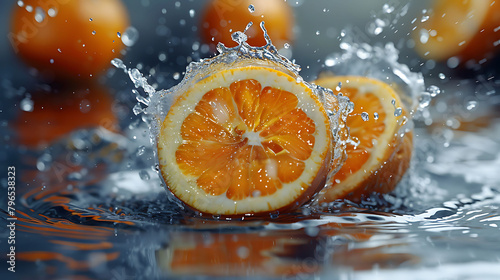 fresh citrus water splash food