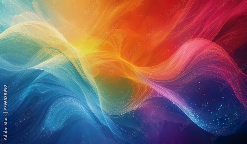 abstract explores the ethereal allure of rainbow backgrounds, blending hues seamlessly against a canvas of tranquility