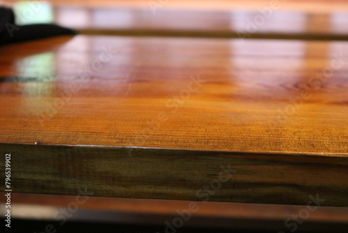 Surface of a wooden bench.