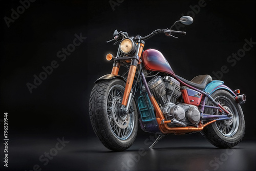 Corsa Colorata- Illustrazione Minimalista di una Moto photo