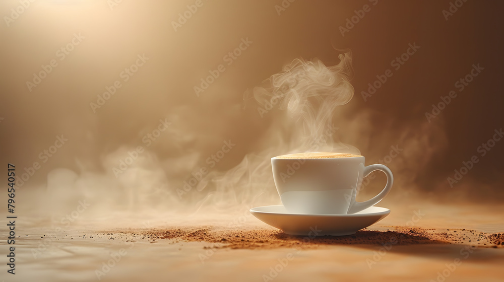 cup of coffee with steam cup of coffee with steam