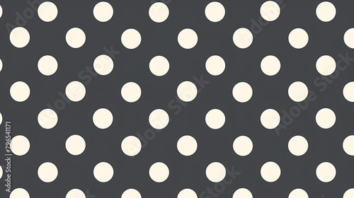 Grid polka dot seamless pattern, monochromatic palette, minimalist shapes in
