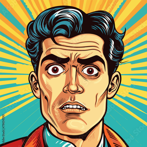 A man showing a surprised expression.
