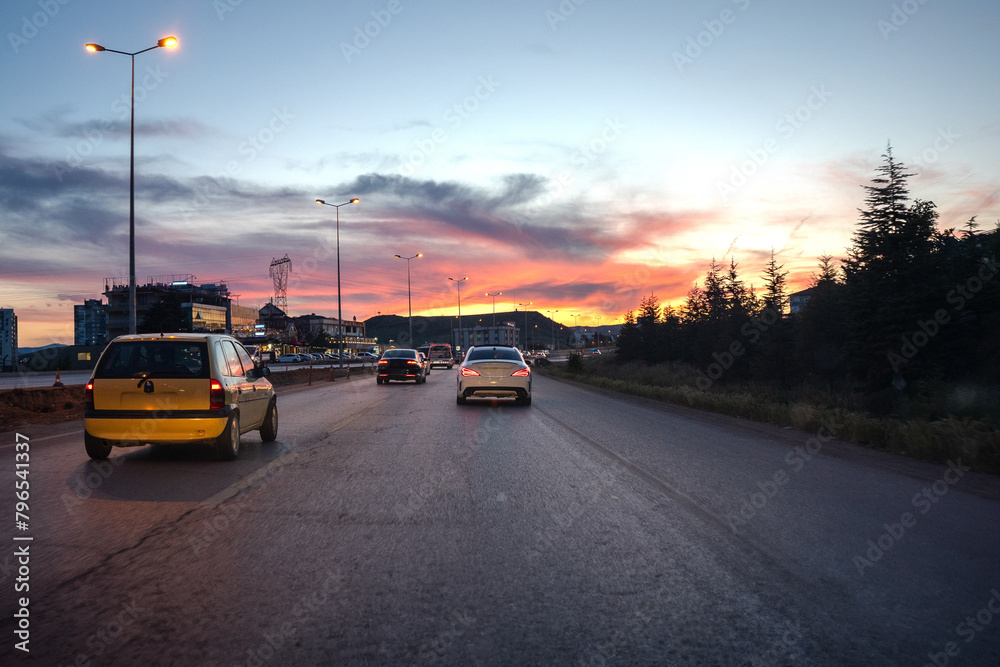 Obraz premium sunset in the city