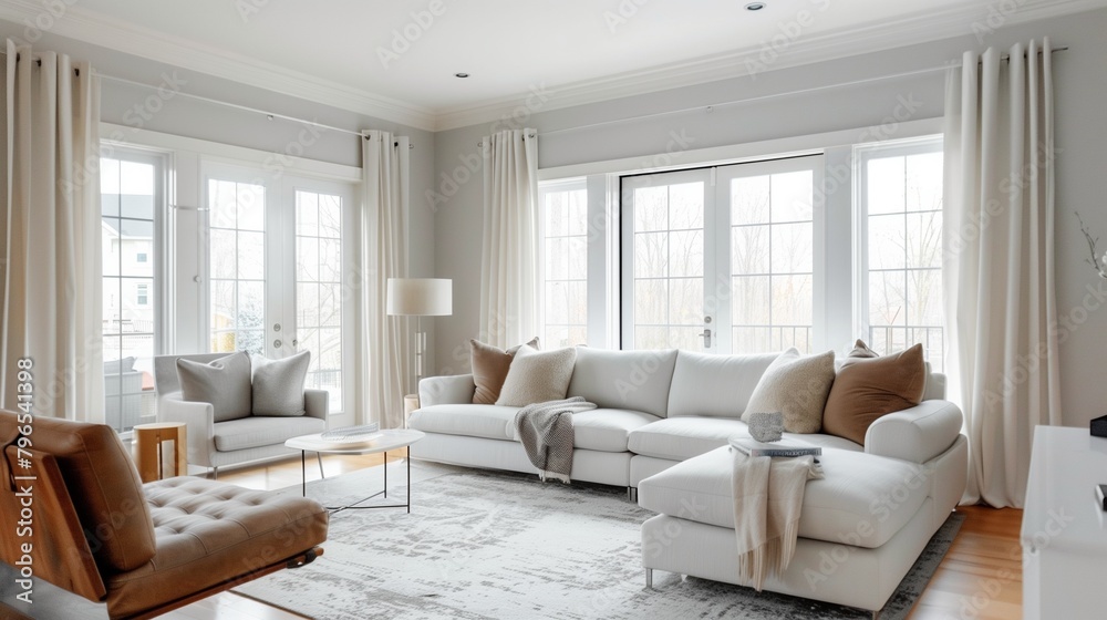 Keep window treatments simple with clean lines and neutral colors. Keep window treatments simple with clean lines and neutral colors.