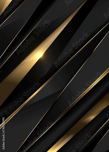 Luxurious Black and Gold Geometric Background