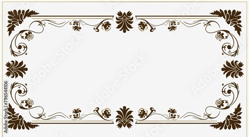 Minimalist Vector Gold Border on White Background, Elegant Flat Design with Clean Lines and Shapes © ZY