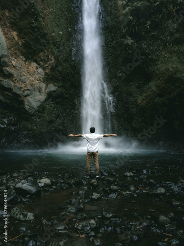 waterfall in the mountains